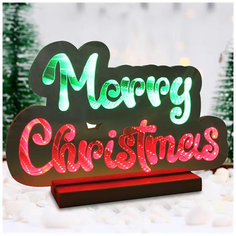 Scritta Merry Christmas Infinity 40cm Addobbo Luminoso Decorazione Led Natalizia - Foto 5