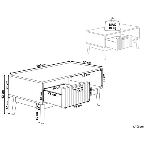 Tavolino Da Caffè Lynwood Marrone Chiaro Con Contenitore - Foto 8