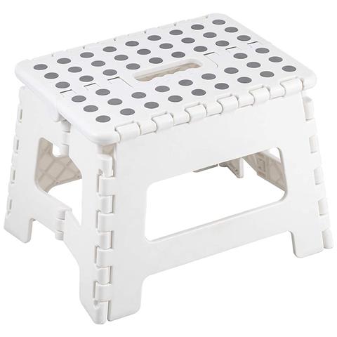 Sgabello Multiuso Pieghevole Clic-clac In Plastica Richiudibile 30x22cm Bianco - Foto 1
