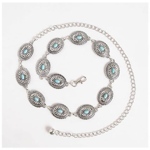 Cintura Vintage In Argento - Gioiello Da Donna Stile Boho Western - Foto 2