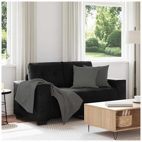 Divano Divanetto Nero 120 cm in Velluto - Foto 1