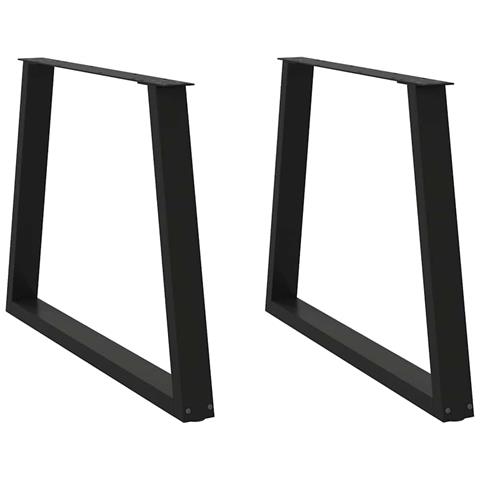 Gambe Per Tavolo Da Pranzo A V 2 Pz Nero 90x(72-73,3)cm Acciaio - Foto 1