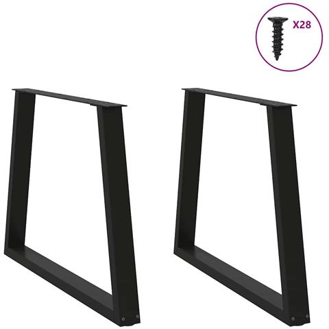 Gambe Per Tavolo Da Pranzo A V 2 Pz Nero 90x(72-73,3)cm Acciaio - Foto 3