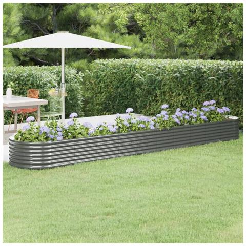 Letto Giardino Acciaio Verniciato A Polvere 440x80x36 Cm Grigio - Foto 6