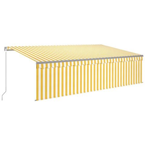 Lusso Casadino -  Tenda Sole Retrattile Manuale Con Parasole 5x3m Gialla Bianca - Foto 1