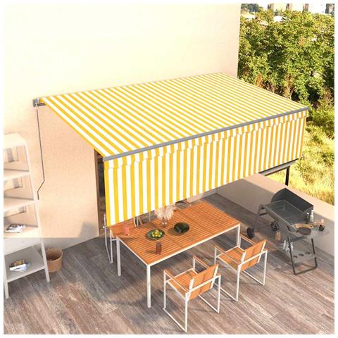 Lusso Casadino -  Tenda Sole Retrattile Manuale Con Parasole 5x3m Gialla Bianca - Foto 7
