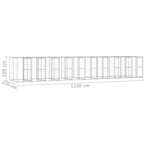 Lusso Casadino -  Gabbia Per Cani Da Esterno In Acciaio Zincato 24,2 M² - Foto 6