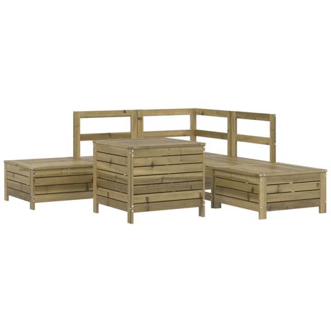 Set Divani Da Giardino 6 Pz In Legno Impregnato Di Pino - Foto 1