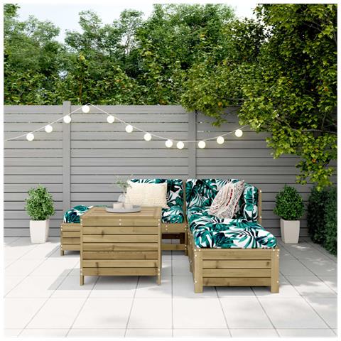 Set Divani Da Giardino 6 Pz In Legno Impregnato Di Pino - Foto 2