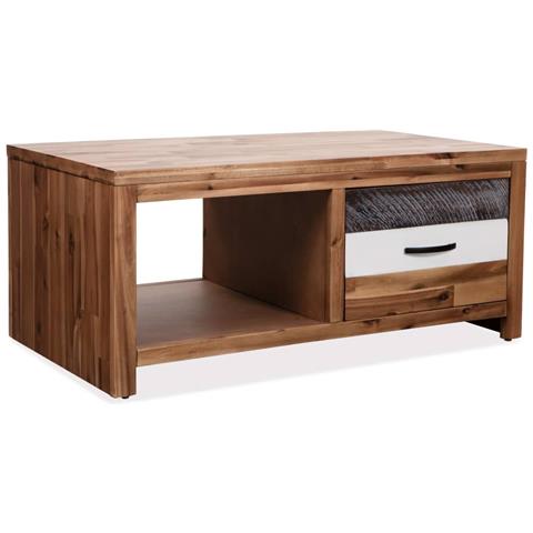 Tavolino Da Salotto In Legno Massello D'acacia 90x50x37,5 Cm - Foto 2