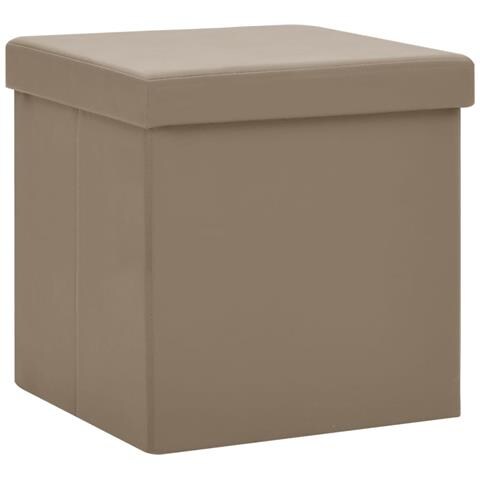 Lusso Casadino -  Sgabelli Con Contenitore Pieghevoli 2 Pz Cappuccino In Pvc - Foto 2