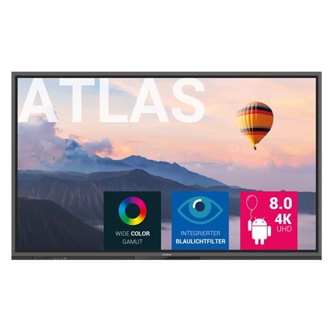 Atlas lavagna interattiva 165,1 cm (65") 3840 x 2160 Pixel Touch screen Nero - Foto 1