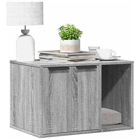 Recinto Lettiera Gatti Grigio Sonoma 60x40x40 cm in Truciolato - Foto 2