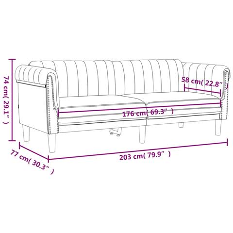 Set di Divani 3 pz Crema in Velluto - Foto 9