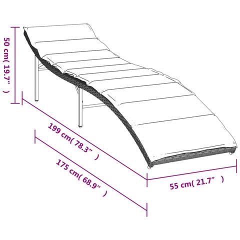 Lettini Prendisole 2 pz con Cuscini Grigio Chiaro in Polyrattan - Foto 9