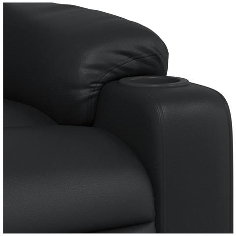 Poltrona Massaggiante Reclinabile Nera in Similpelle - Foto 9