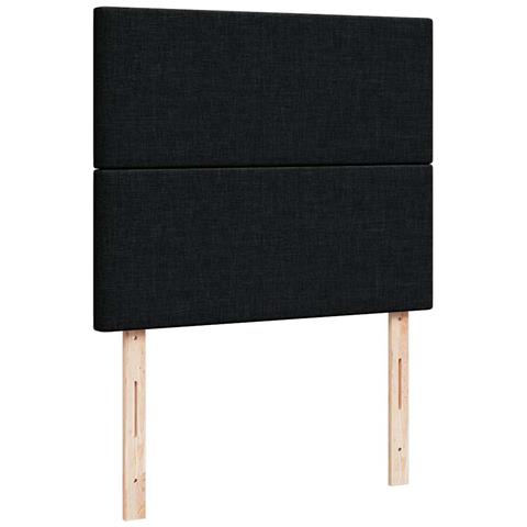 Struttura Letto Pouf con Materasso Nero 120x190 cm in Tessuto - Foto 9