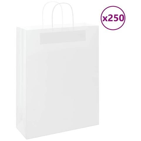 Sacchetti di Carta 250 pz con Manici Bianchi 32x12x42 cm - Foto 1