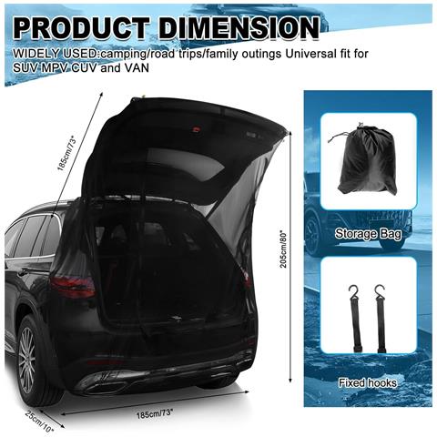 Set Di 5 Zanzariere Magnetiche Per Portellone Auto: Protezione Da Insetti E Zanzare L - Foto 2