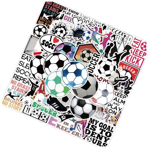 Set Di Adesivi Fai-da-te A Tema Calcio - 50 Decalcomanie Impermeabili In Pvc Per Appassionati Di Sport - Foto 3
