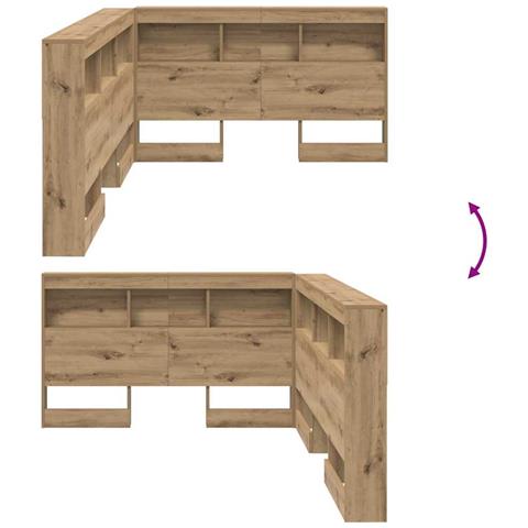 Testata contenitore rovere artigianale 120 cm Legno multistrato - Foto 9