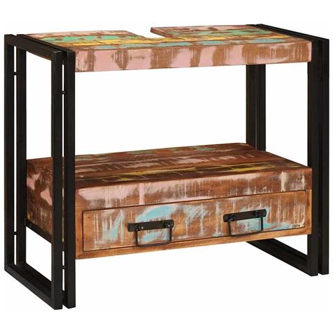 Mobile sottolavabo Legno massello di recupero e ferro - Foto 1