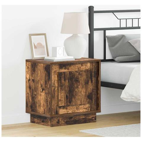 Armadio da Notte con 2 pcs Rovere fumo 44 x 34.5 x 45 cm - Foto 2