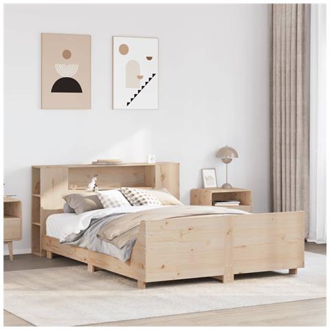 Letto senza Materasso 120x190 cm in Legno Massello di Pino - Foto 2