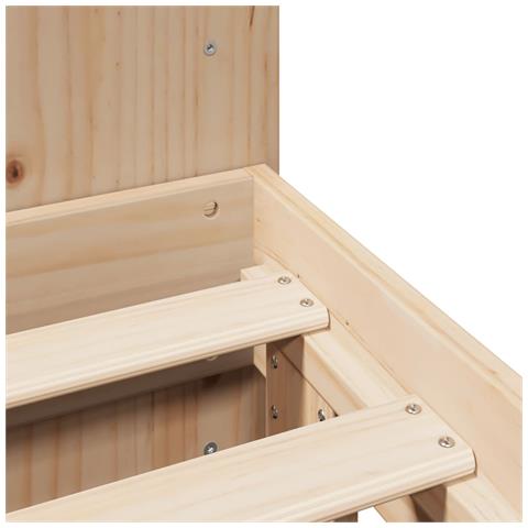Letto senza Materasso 120x190 cm in Legno Massello di Pino - Foto 9