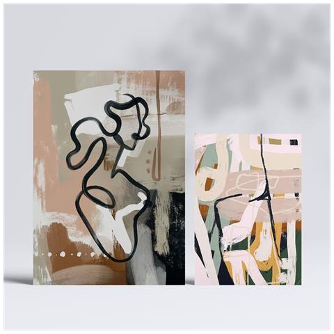 Set Di 6 Stampe Forme Stravaganti In Dipinti Decorativi Estetici Astratti Femminili Per Il Tuo Soggiorno A Casa A3 & A4 Senza Cornice - Foto 2