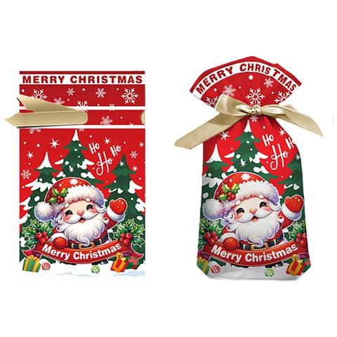 Sacchetti Di Natale Per Dolci, Design Babbo Natale, 15x23cm, Confezione Da 50, Sacchetti Regalo Con Coulisse - Foto 2