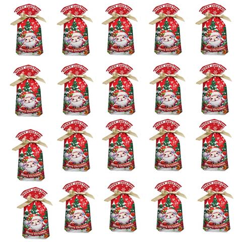 Sacchetti Di Natale Per Dolci, Design Babbo Natale, 15x23cm, Confezione Da 50, Sacchetti Regalo Con Coulisse - Foto 1