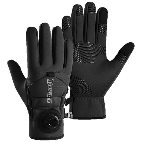 Guanti Invernali Da Ciclismo Sportivo Con Manopola - Impermeabili, Foderati In Pile, Compatibili Con Touchscreen Black - Foto 1
