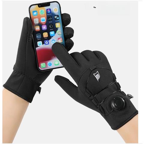 Guanti Invernali Da Ciclismo Sportivo Con Manopola - Impermeabili, Foderati In Pile, Compatibili Con Touchscreen Black - Foto 2