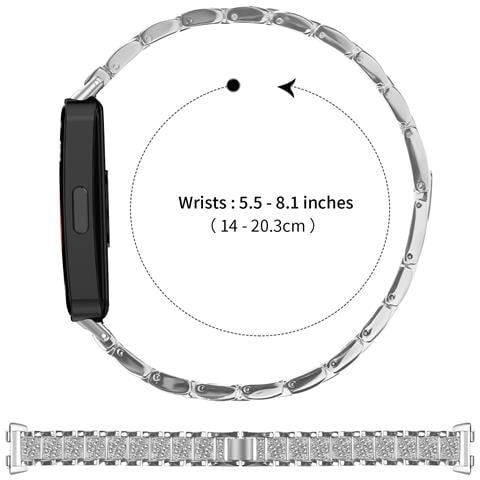 Elegante Cinturino In Acciaio Inossidabile Con Diamanti Compatibile Con Huawei Band 8/9/10 Silver - Foto 2