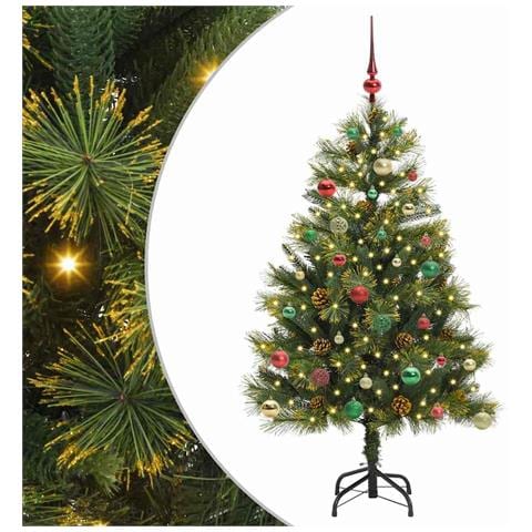 Albero di Natale artificiale pieghevole con coni Verde 150 cm - Foto 1