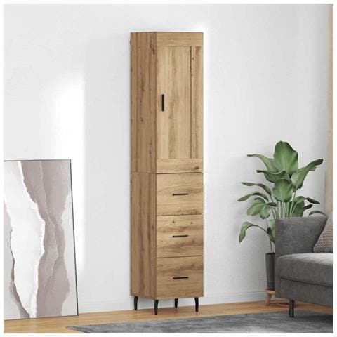 Credenza con cassetto Rovere artigianale 34,5 x 34 x 180 cm - Foto 2