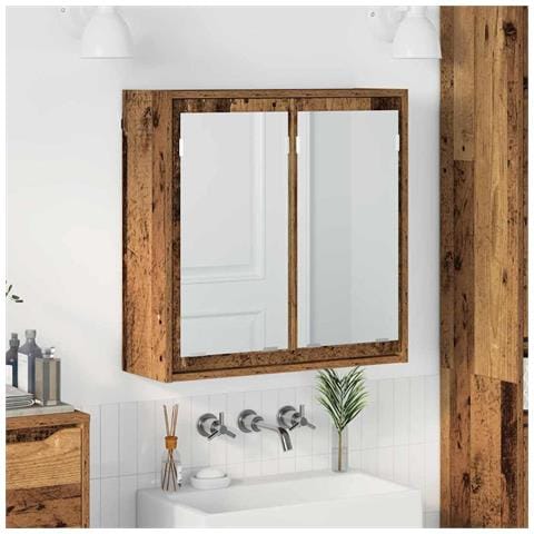 Mobiletto per specchio da bagno Legno vecchio 60 x 20 x 60 cm - Foto 2