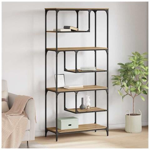 Libreria rovere artigianale 81 x 36 x 176 cm Legno multistrato - Foto 2