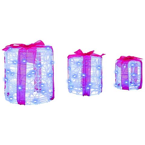 Decorazione Scatola Regalo 3 pcs Blu 20 x 20 x 21 cm Acrilico - Foto 2