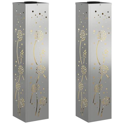 Faro LED solare per sentieri 2 pcs Ruggine Zincato - Foto 1