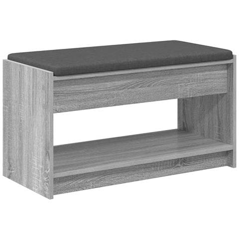 Panca per ingresso con cuscino Sonoma grigia 83 x 38 x 45 cm - Foto 1