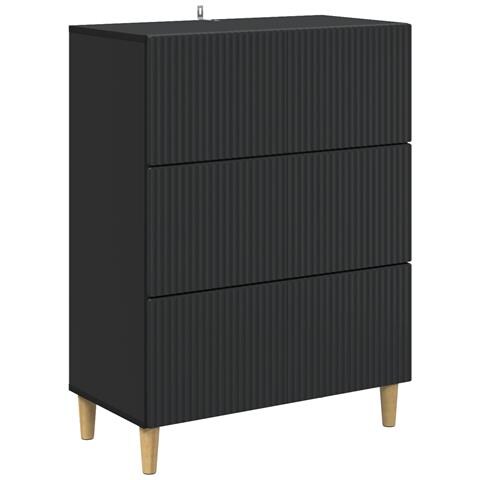 Mobile con Cassetti Nero 66 x 34,5 x 90 cm Legno ingegnerizzato - Foto 1