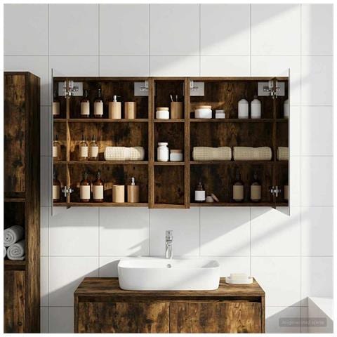 Set di Armadi da Bagno con lo scaffale 3 pcs 120 x 14,5 x 70 cm - Foto 2