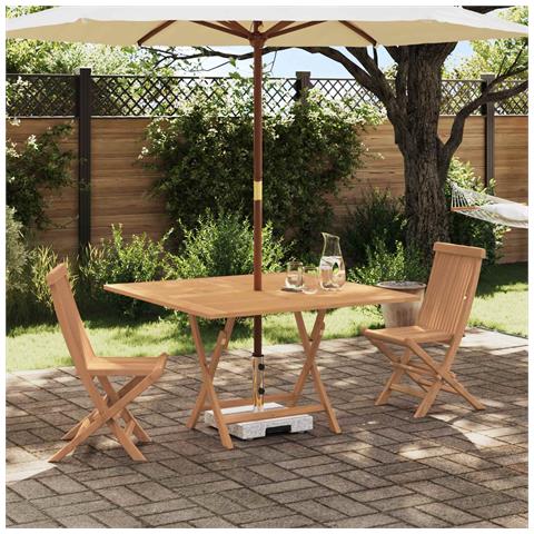 Set Bistro da Giardino 3 pcs Marrone Legno Teak Massello - Foto 2