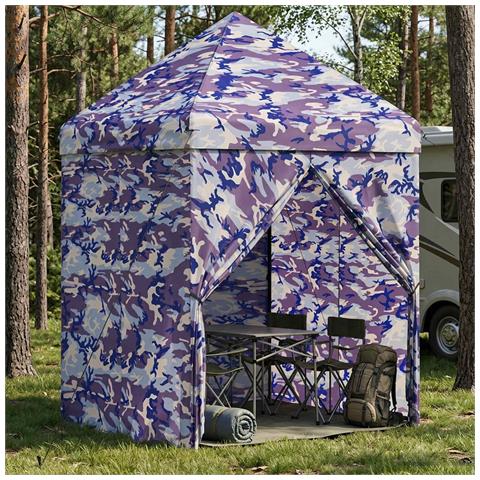 Gazebo Pop-up con 4 Pareti 3 x 3 m Blu Cacciatore - Foto 2