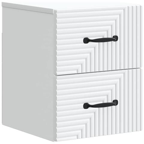 Mobiletto da notte a muro con cassetto Bianco 34,5 x 33 x 40 cm - Foto 1