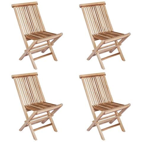Sedia da giardino pieghevole 4 pz Naturale Legno di teak solido - Foto 1