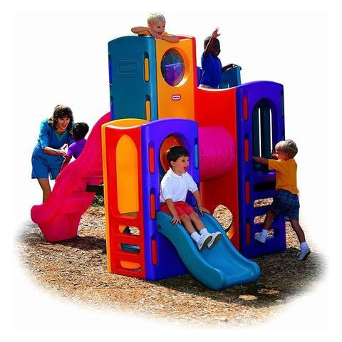 Grande Arrampicatoio Con Uno Scivolo Bambino Da 91 Cm E Uno Scivolo Ondulato Per I Più Grandi Lungo 183 Cm. Molte Le Pportunità Di Arrampicata Senza Fine E Una Struttura Di Arrampicata A Tunnel - 9004370 - Foto 1