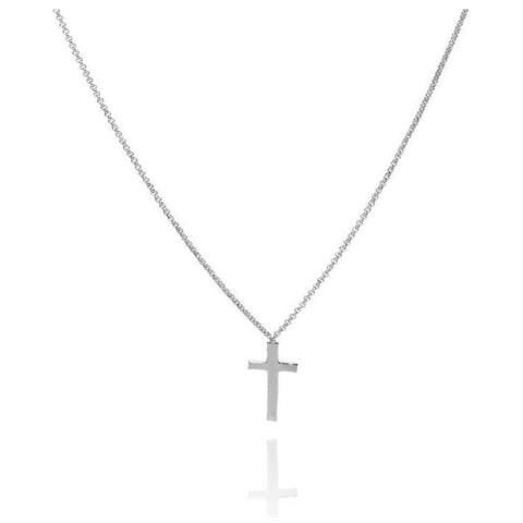 Collana In Argento 925 - Collezione Prega, Ama - Colore Rodio - Misura Unica Collana Croce - Foto 3